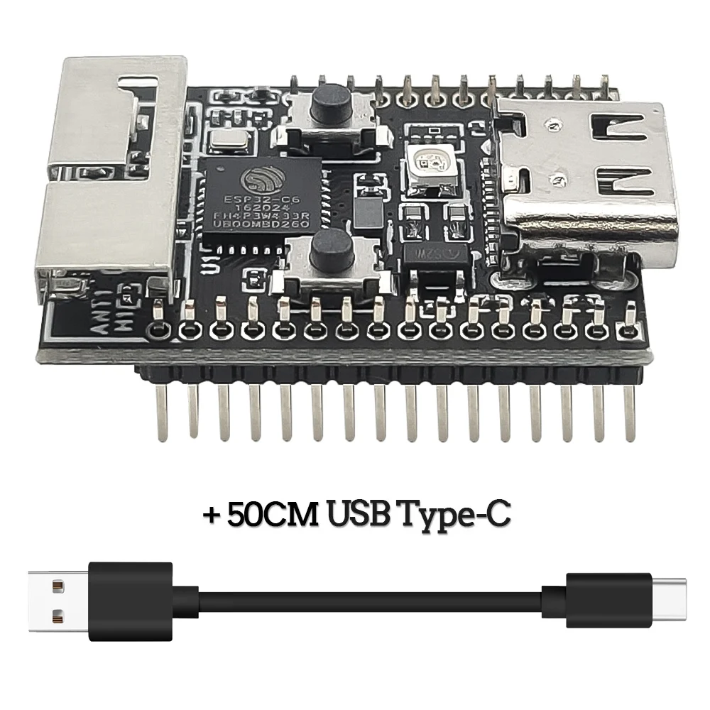 Wifi6 ESP32 C6 Development Board RISC-V 32-Bit ESP32-C6 N4 BT Wifi Module with Crystal Oscillator RGB LED 4MB FLASH USB Type-C - Image 6