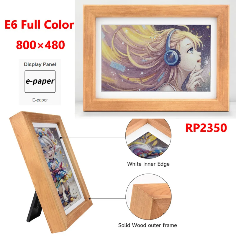 Raspberry Pico 2 RP2350, pantalla de tinta electrónica de 7,3 pulgadas, E6, a todo color, para impresión de fotos, calendarios, citas, pinturas y carteles.