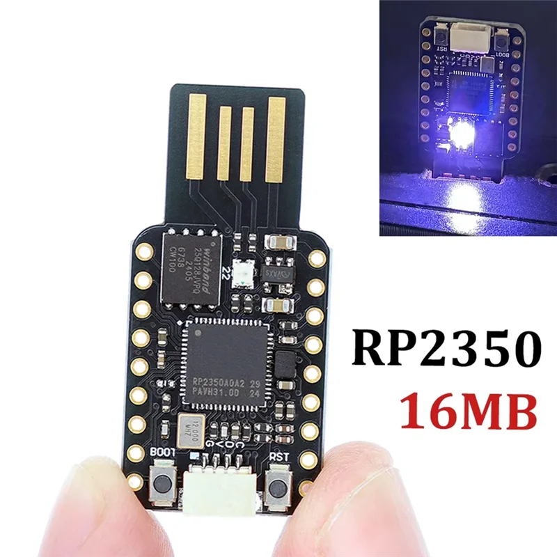 RP2350A Dual-Core Mini Development Board with 16MB Flash & USB for Raspberry Pi PICO2