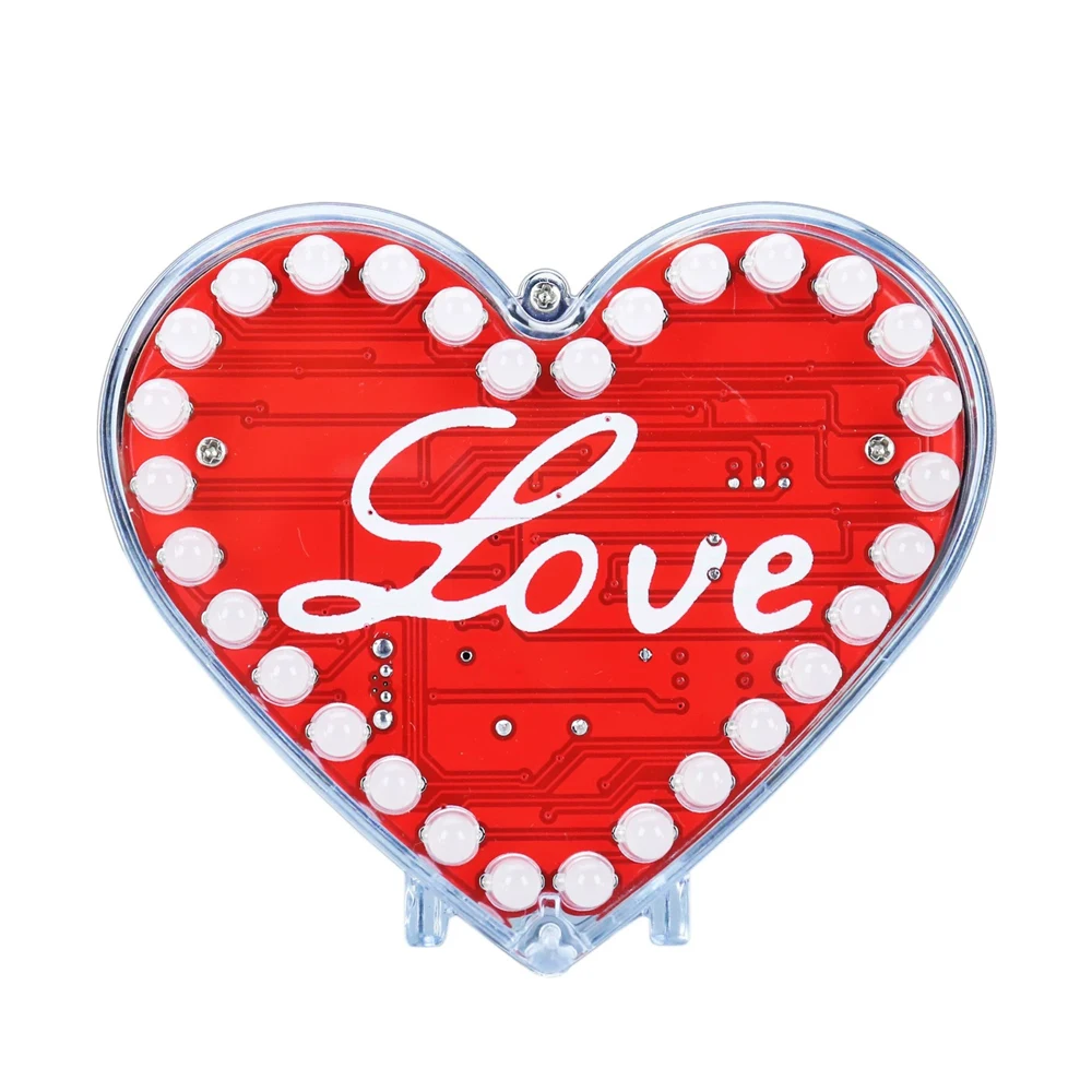 DIY electronic kit LED colorful heart-shaped flashing light SMD conponents soldering kit - Imagen 2