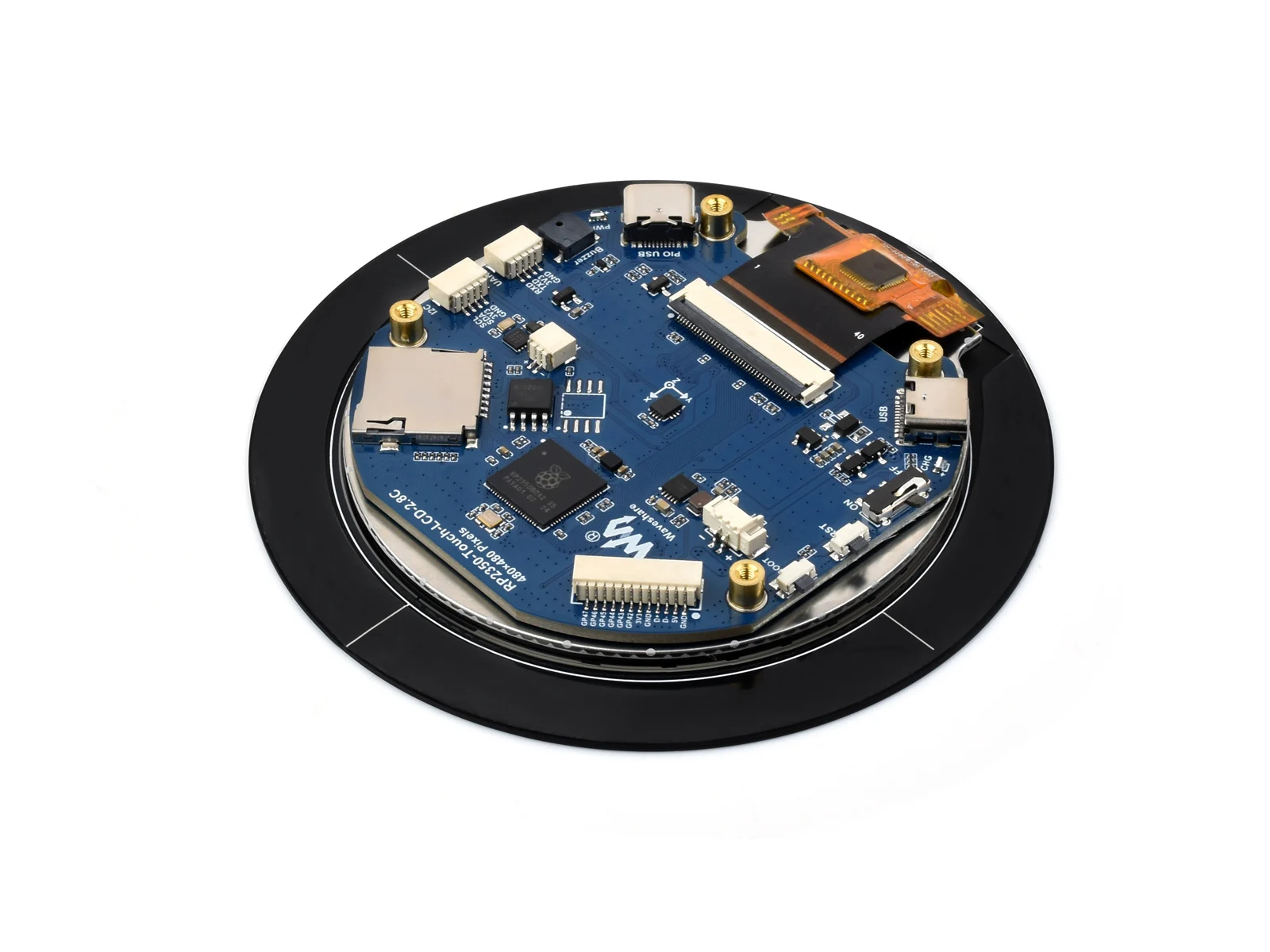 RP2350 2.8inch Round Display Development Board, 480×480, Based On The Raspberry Pi RP2350B Dual-core & Dual-architecture Microco - Imagen 5