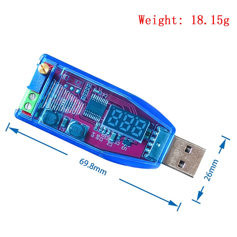 LED DC-DC 5V to DC 1-24V Adjustable Potentiometer USB Step Up/Down Buck Boost Converter Power Supply Voltage Regulator Module - Imagen 4