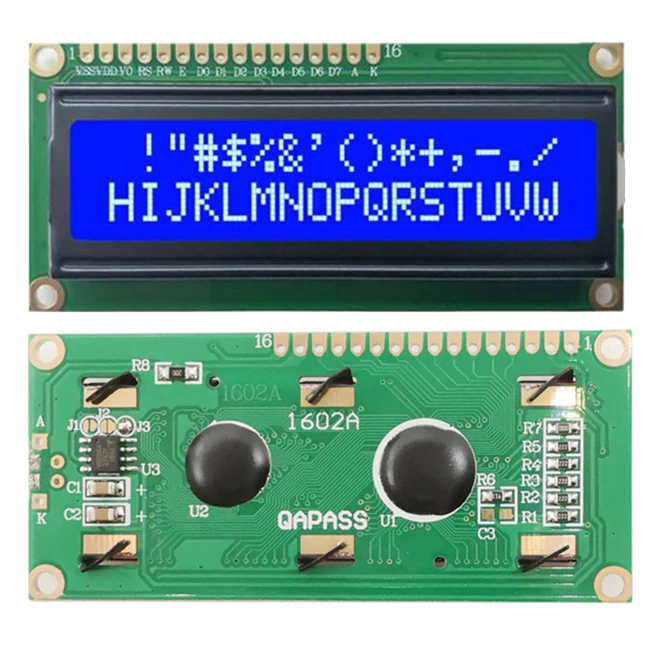 3.3V 16*2 Character LCD Display LCM 1602 16X2 162 Screen HD44780 Yellow/Blue/Gray Color For 51 STM32 R3 - Imagen 2