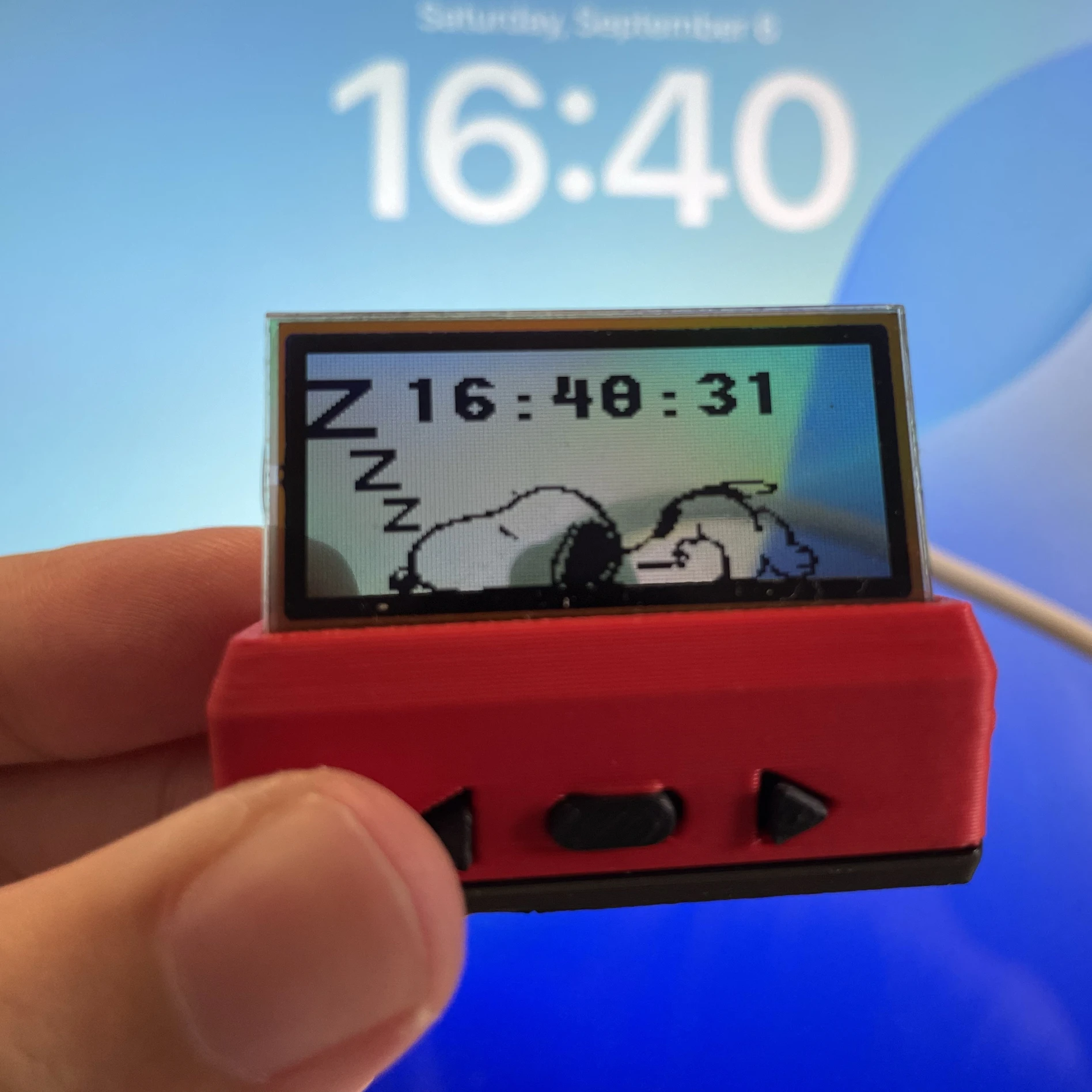 超小型透明時計、カレンダー、レトロゲーム機機能を搭載した3in1多機能電子ペーパーデスクトップガジェット