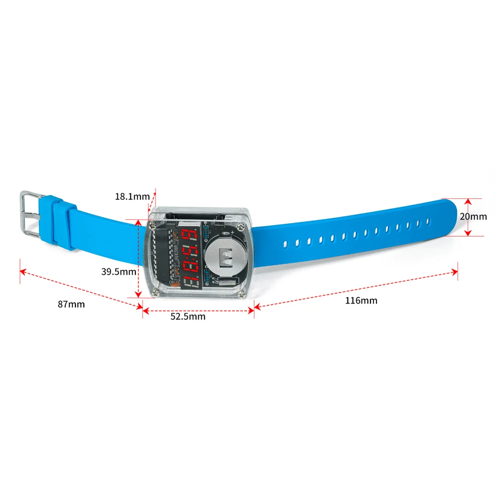 New DIY LED Digital Tube Watch Kit Microcontroller Electronic Clock 12/24-Hour Format Soldering Practice Component - 画像 (3)