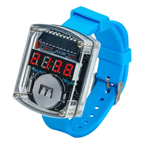 New DIY LED Digital Tube Watch Kit Microcontroller Electronic Clock 12/24-Hour Format Soldering Practice Component