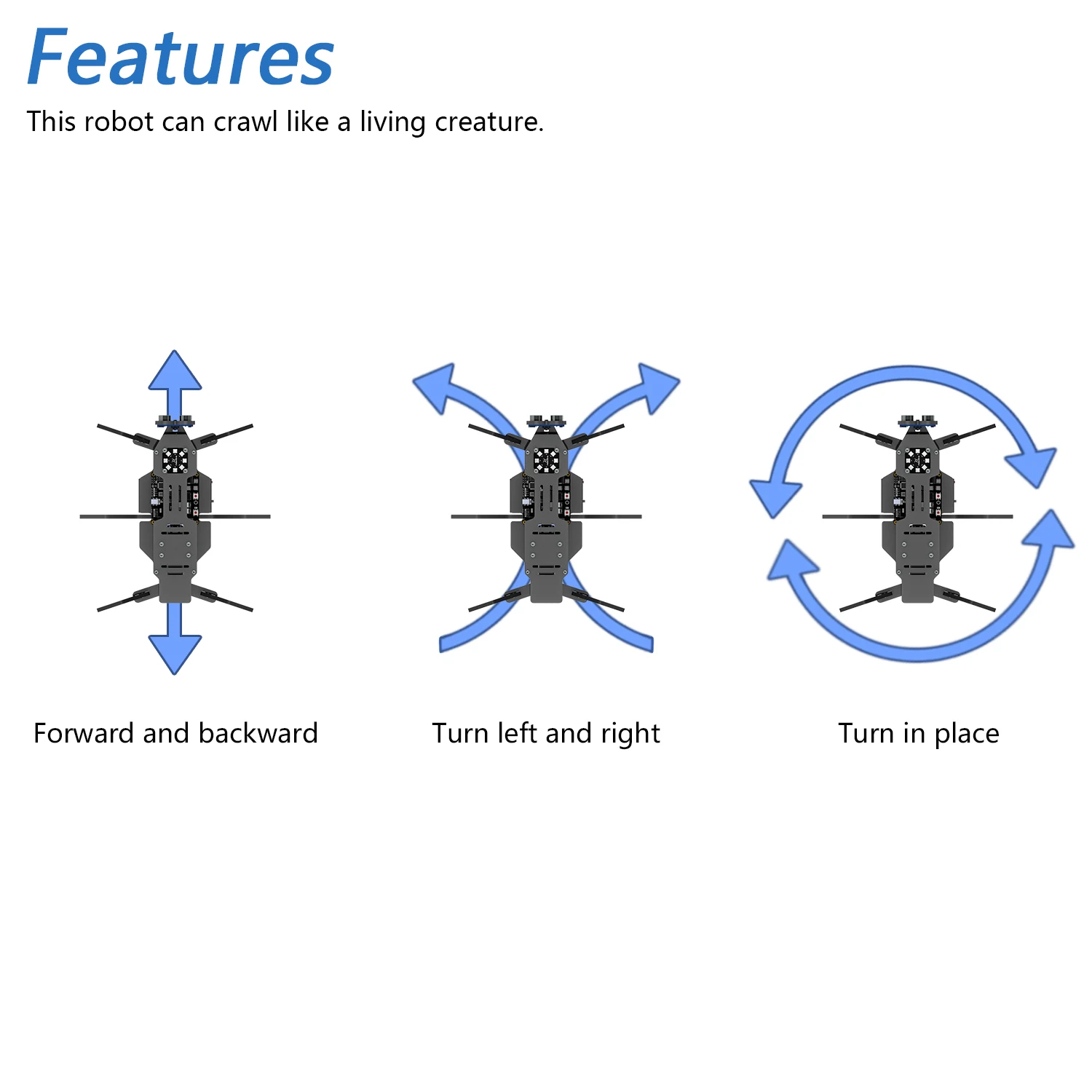 Robot Ant Kit for Arduino, Dot Matrix Expressions, Obstacle Avoidance, Wireless Control App, Ultrasonic Sensor Servo - 画像 (3)