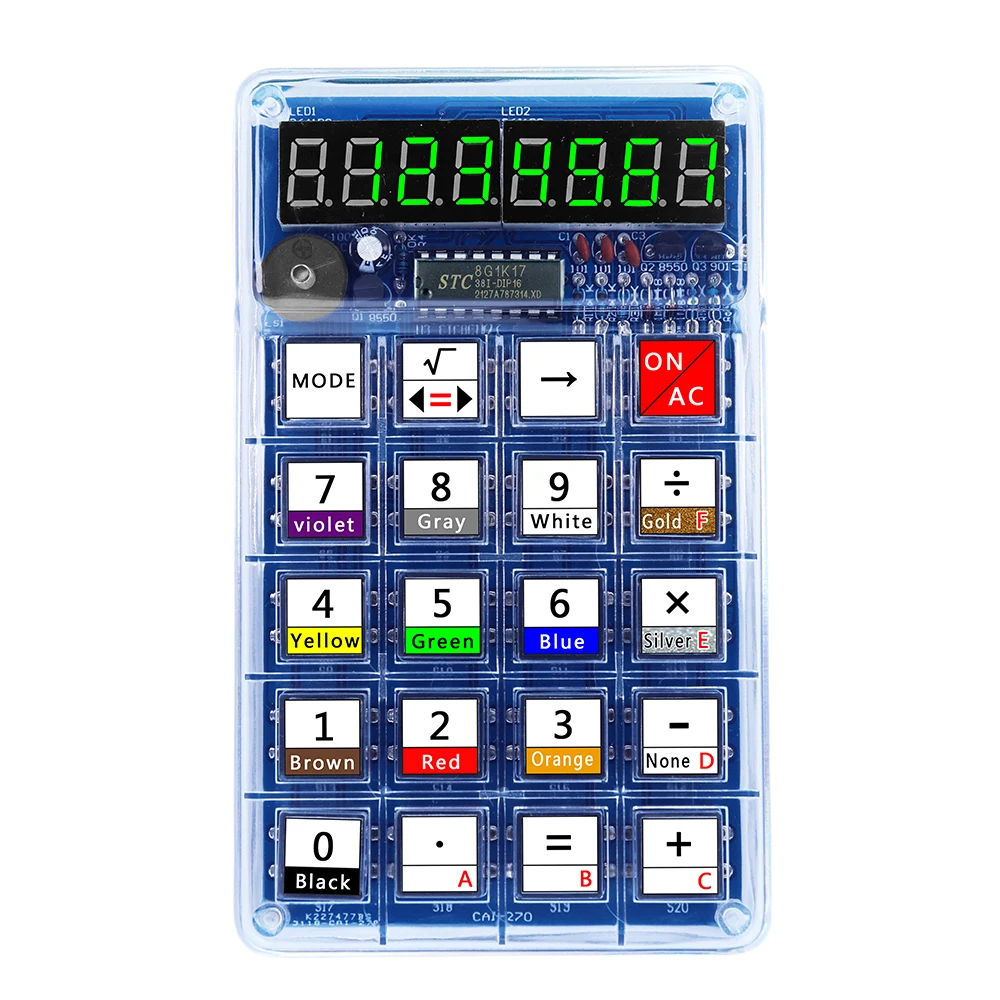 Calculadora con pantalla de tubo digital LED, kit electrónico DIY, 51 kits de calculadoras con microcontrolador, escuela, práctica de soldadura, entrenamiento