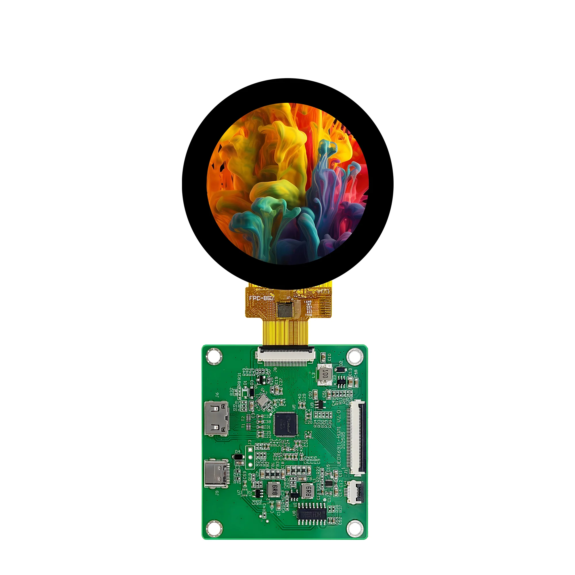 2.1 inch 480*480 Touch Round Circular IPS Color LCD Display Rotate Knob Raspberry Pi Display Lcd with HD-MI Development Board - Imagen 2