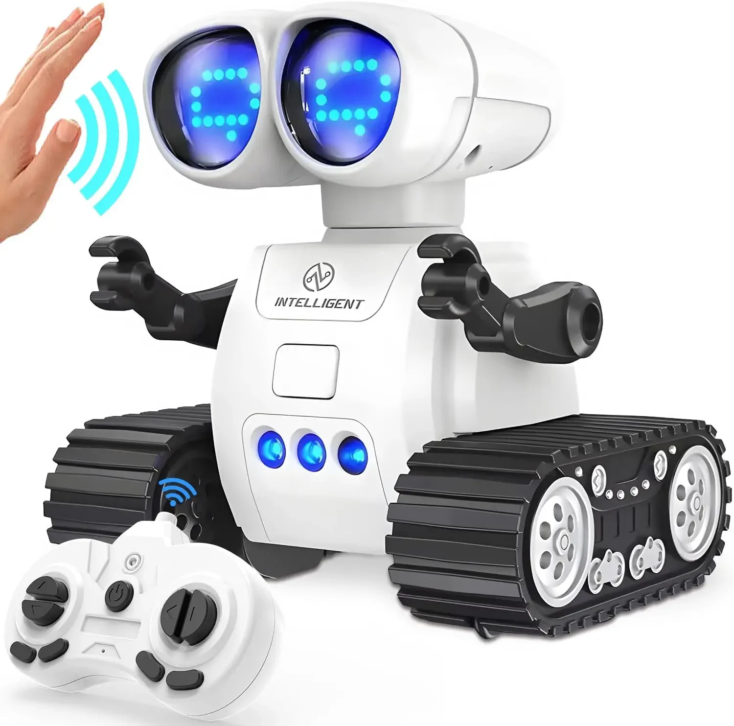 Robot RC recargable TOY Life - Ojos LED, música, walkie-talkie, control remoto, juguete para niños pequeños