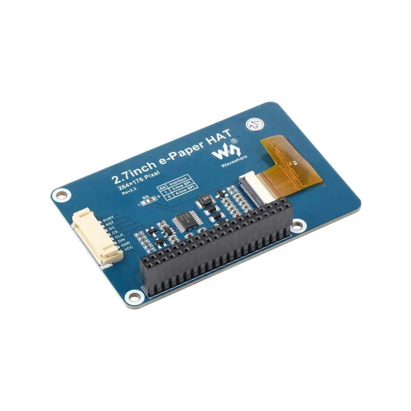 2.7inch E-Ink display HAT 264x176 for Raspberry Pi, SPI Interface - Imagen 5