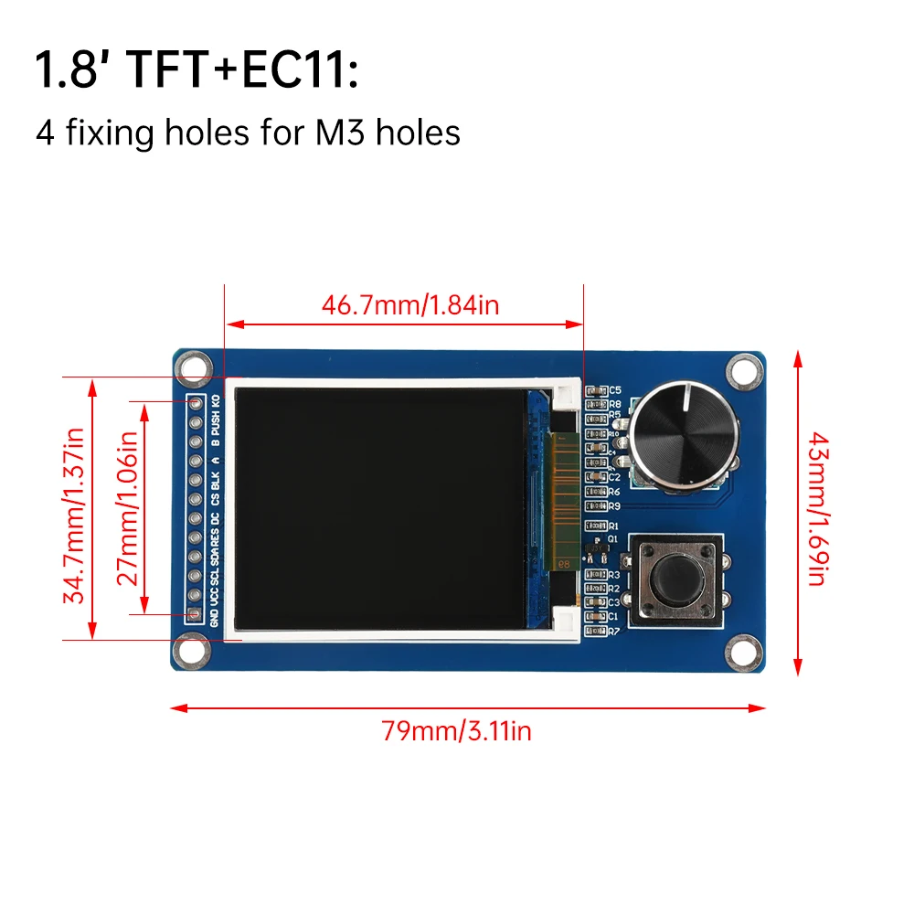 1.8-Inch 2.4-Inch TFT Display Screen With Ec11 Rotary Encoder Combination Module SPI Interface LCD Screen Electronic Kit - Image 2