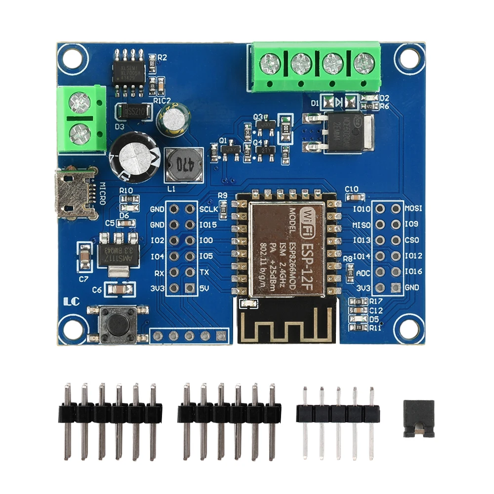 Módulo de control de relé único MOS WiFi ESP8266 DC 5-80V, placa de desarrollo ESP-12F, interfaz micro USB