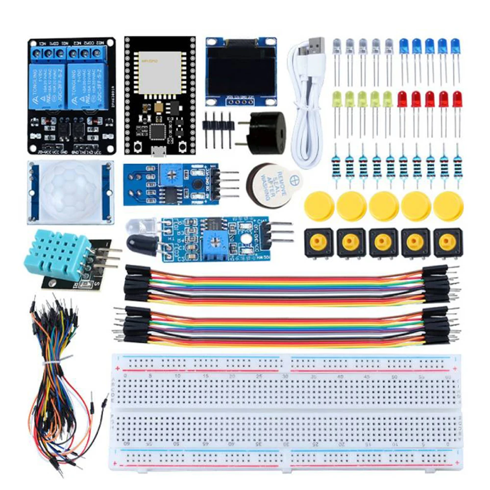 Kit de inicio WiFi ESP32 ESP-32S de 177 piezas para kits Arduino, paquete de aprendizaje con caja de venta al por menor.