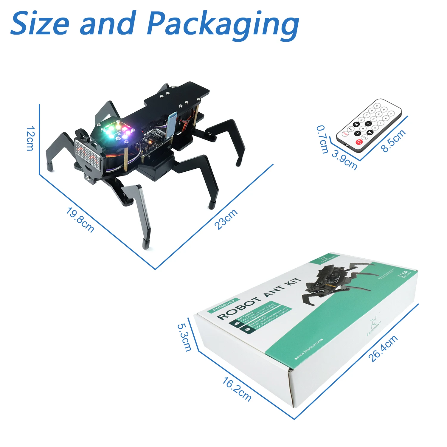 Robot Ant Kit for Arduino, Dot Matrix Expressions, Obstacle Avoidance, Wireless Control App, Ultrasonic Sensor Servo - 画像 (6)