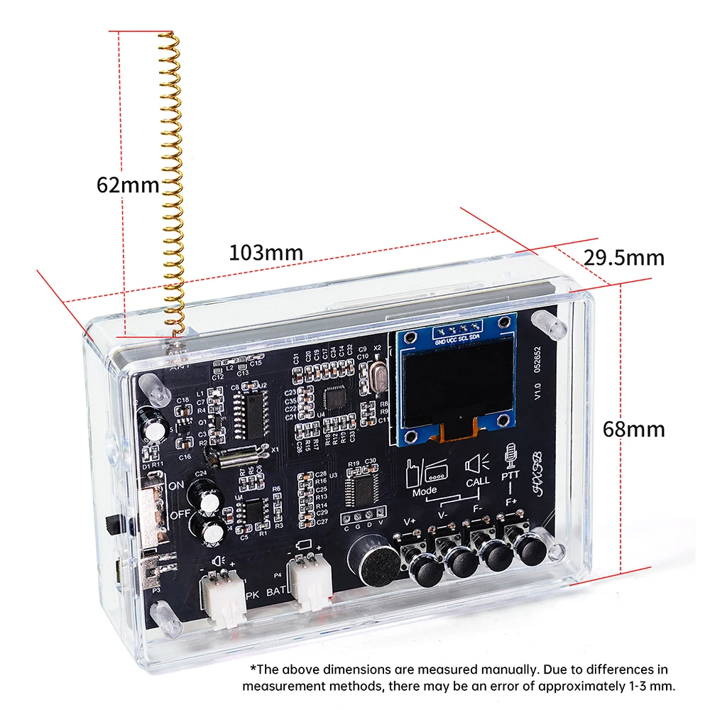 FM Radio Adjustable Frequency Meter DIY Electronic Kit 87-108MHZMHz BK4802P+RDA5807 Chip - 1 set - 画像 (3)