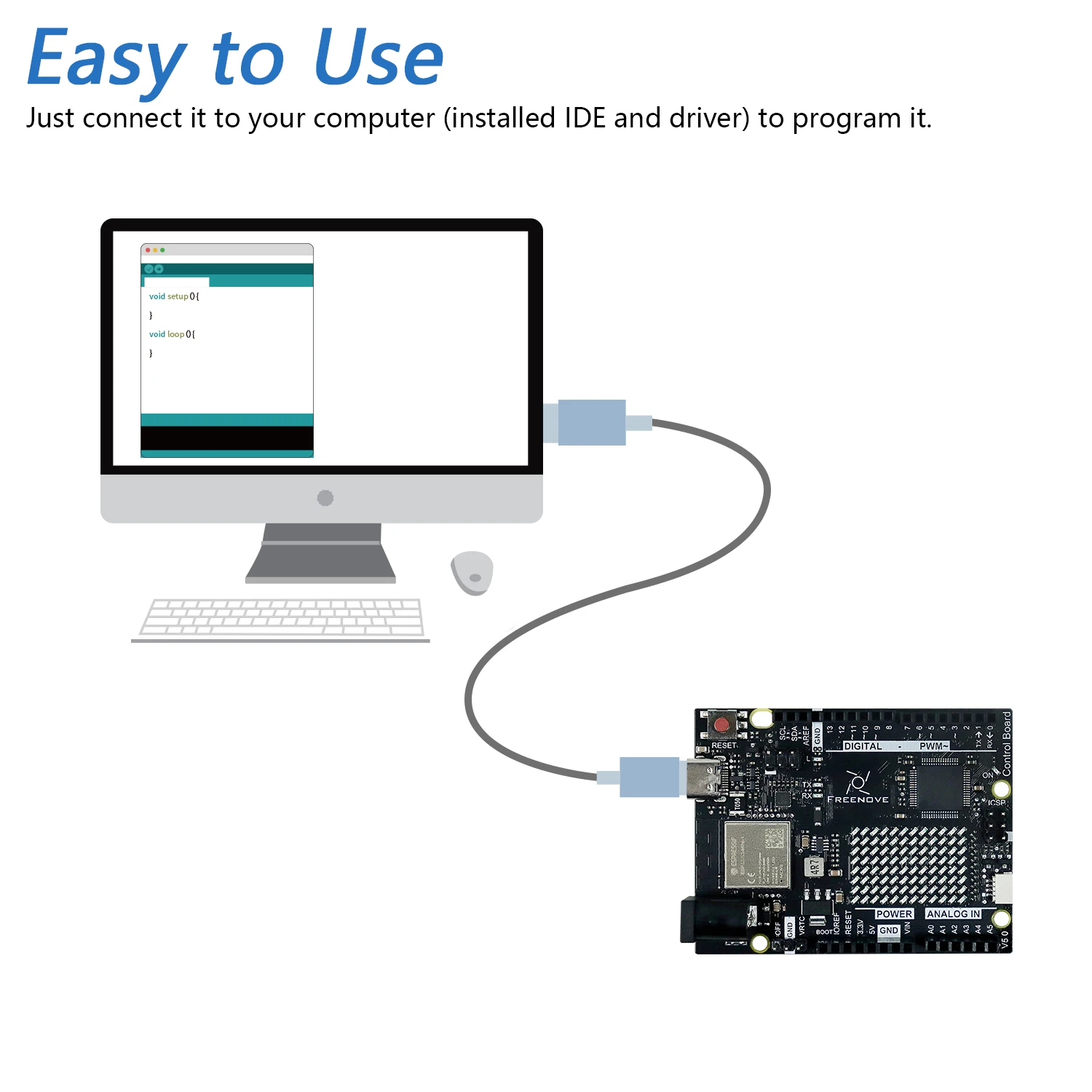 Control Board V5 for Arduino UNO R4 WiFi Mini, Arm Cortex-M4, Onboard ESP32-S3, LED matrix, USB-C, Tutorial Code - 画像 (2)