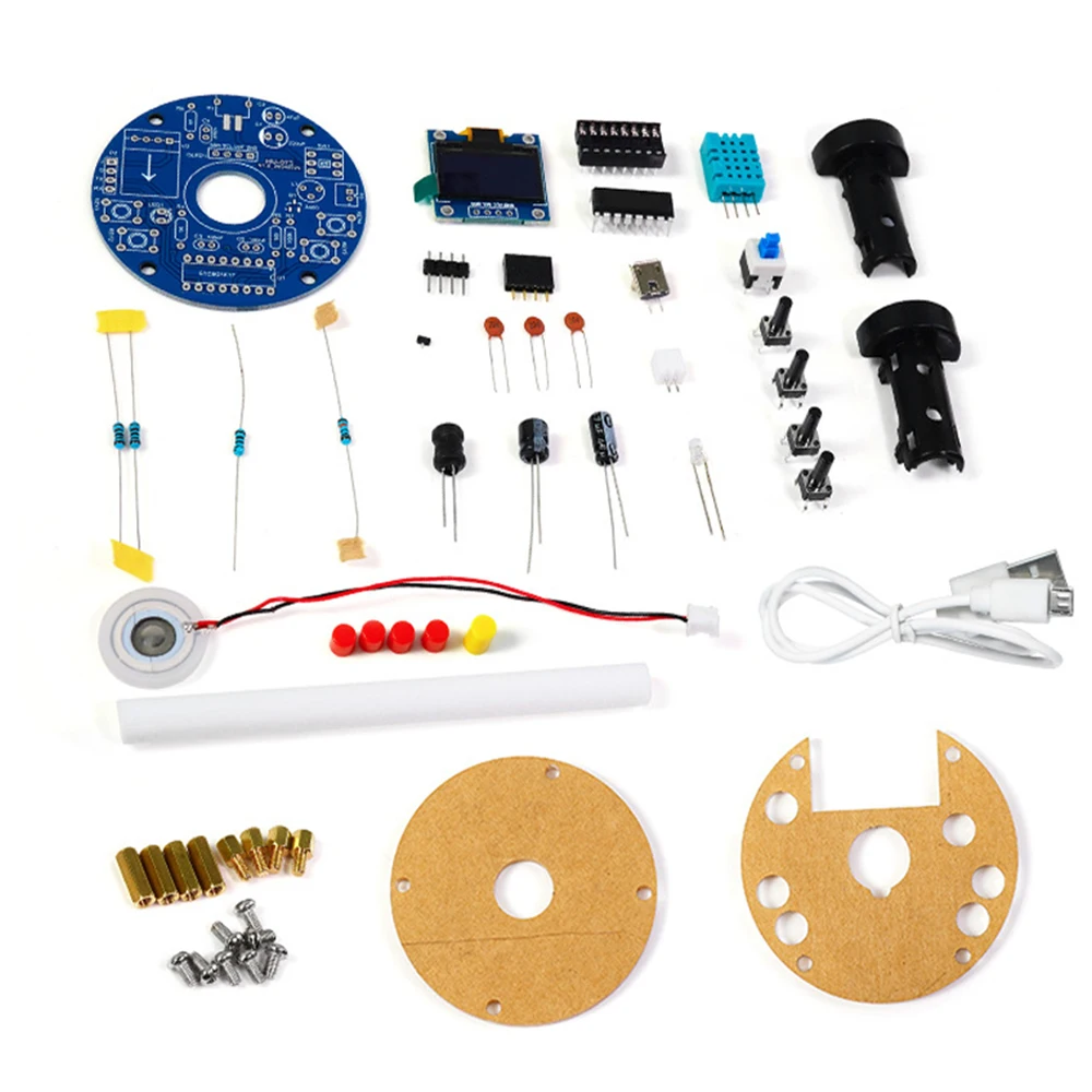 USB Humidifier Mist Electronic Diy Kit Oled Display Temperature And Humidity Spray Circuit Board Manufacturing Welding Practice - 画像 (3)