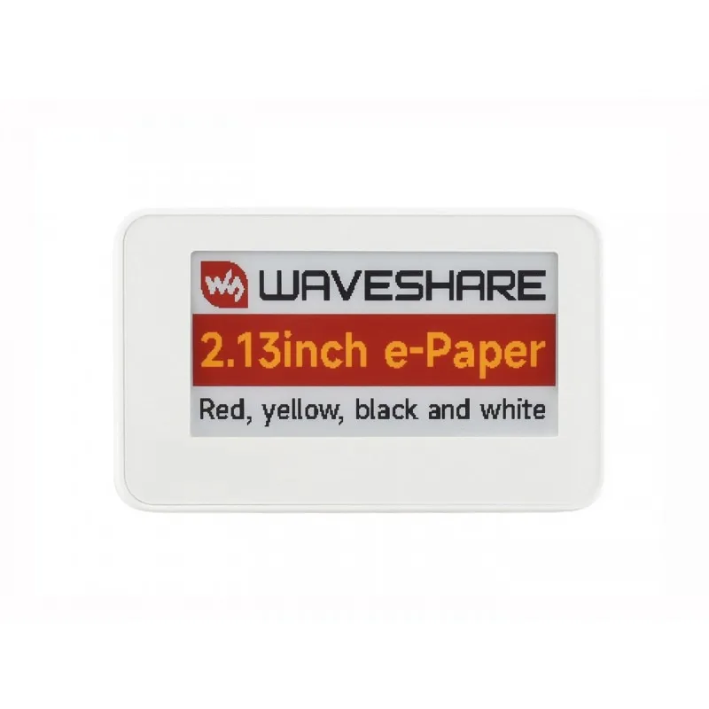 2.13 inch NFC-Powered e-Paper (G), Red/Yellow/Black/White 4-color Displaying, No Battery, Wireless Powering & Data Transfer
