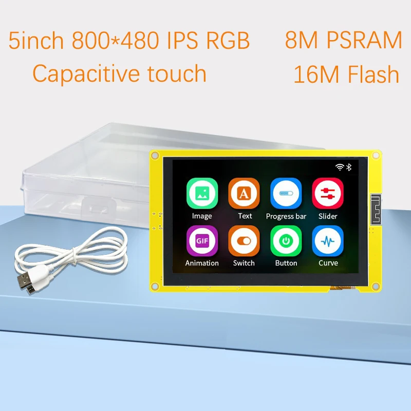 5,0 Zoll ESP32-S3 HMI 8M PSRAM 16M Flash Arduino LVGL WIFI&Bluetooth IPS 800*480 CYD Smart Display Screen RGB LCD TFT Modul