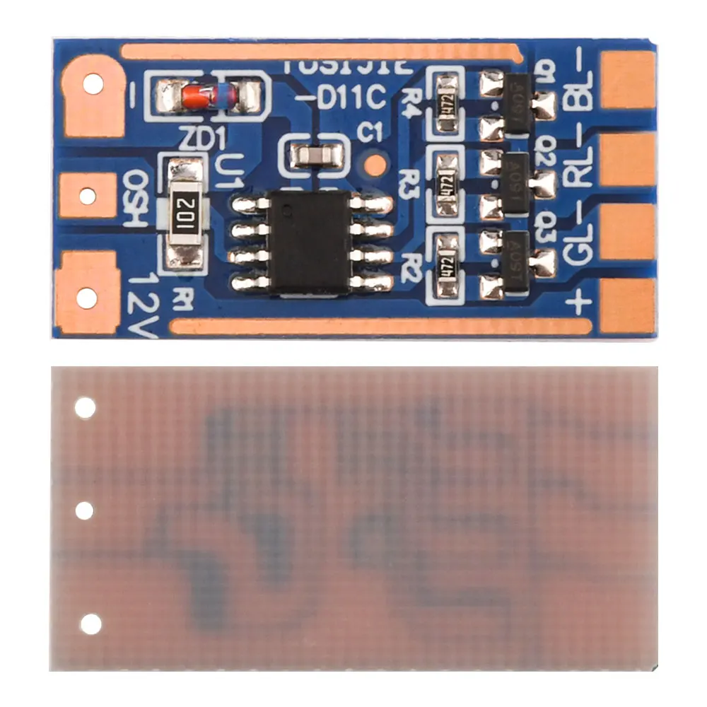 Módulo RGB de 5V-12V con 11 tipos de modos, interruptor de botón y módulo de lámpara de color, placa de circuito de control de alta corriente.