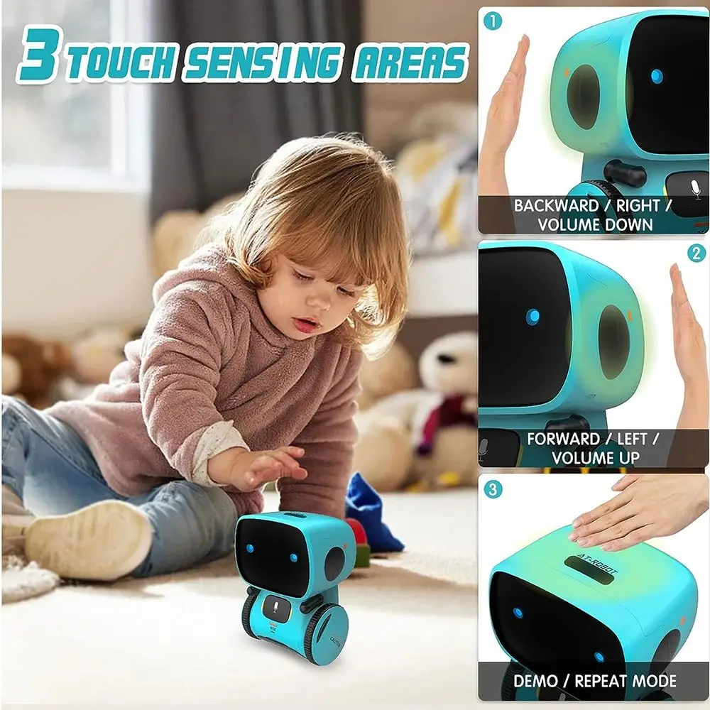 Emo Robot Intelligent Robots Russian & English & Spanish Version Voice & Touch control Toys Interactive Educational Children's G - Imagen 2