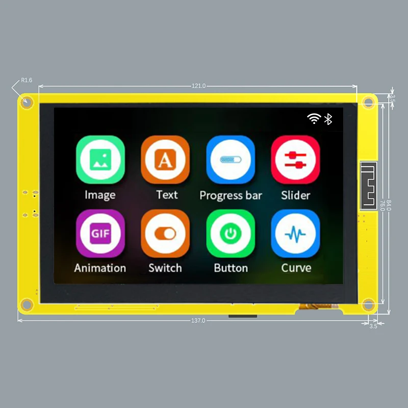 5.0 inch ESP32-S3 HMI 8M PSRAM 16M Flash Arduino LVGL WIFI&Bluetooth IPS 800*480 CYD Smart Display Screen RGB LCD TFT Module – Bild 2