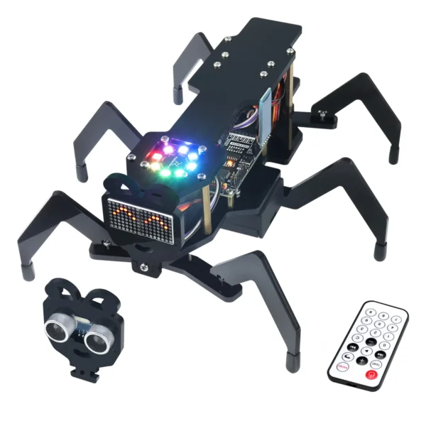 Robot Ant Kit for Arduino, Dot Matrix Expressions, Obstacle Avoidance, Wireless Control App, Ultrasonic Sensor Servo