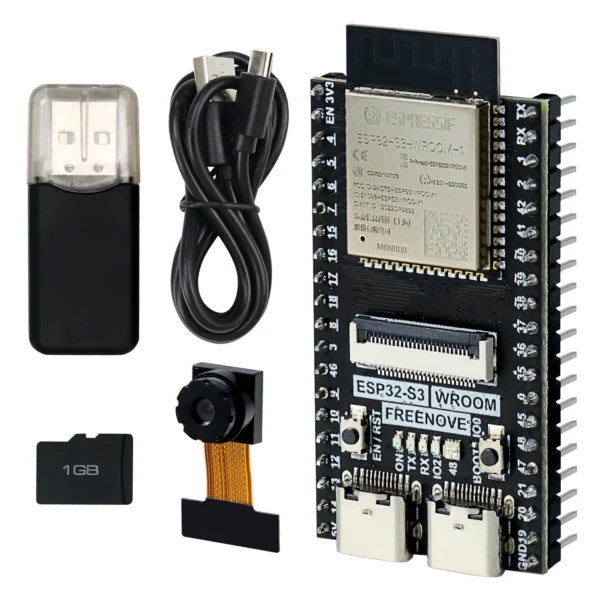 ESP32-S3-WROOM CAM Wireless Board, Dual-core 32-bit 240 MHz Microcontroller, Python C Code, Example Projects Tutorial