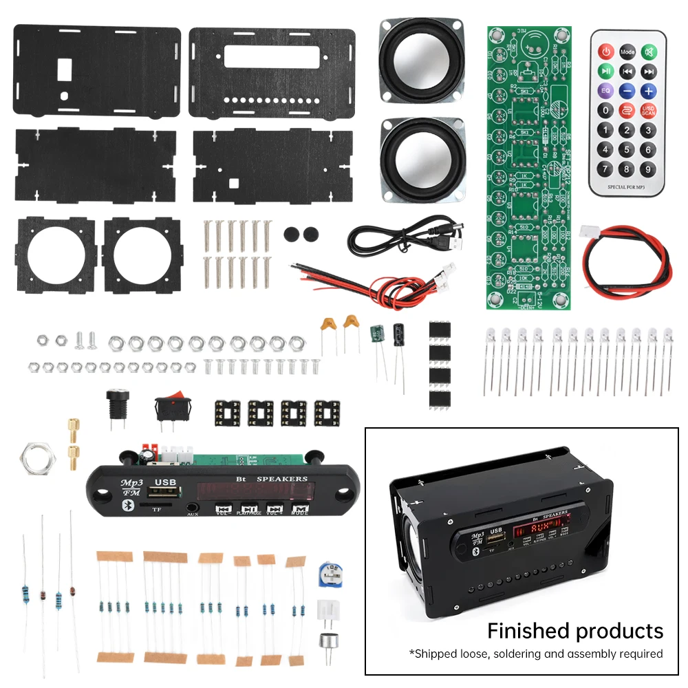 FM Radio DIY Electronics Kit Bluetooth 5.0-Compatible Speaker with Voice-activated Level Indicator DIY Electronics Kit - Imagen 3