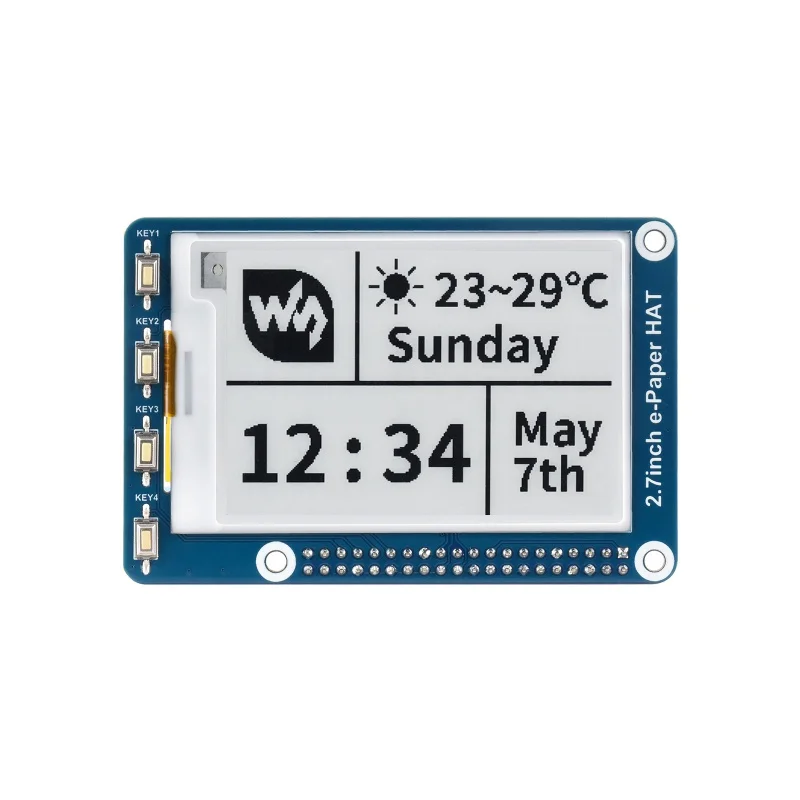2.7inch E-Ink display HAT 264x176 for Raspberry Pi, SPI Interface - Imagen 2