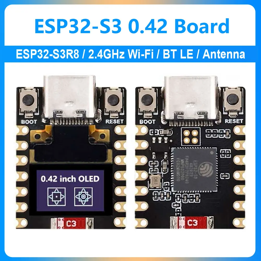 ESP32-S3開発ボード Type-C 2.4GHz Wi-Fi&BTLEオプション 0.42インチOLEDディスプレイ付き Arduino ESP32用