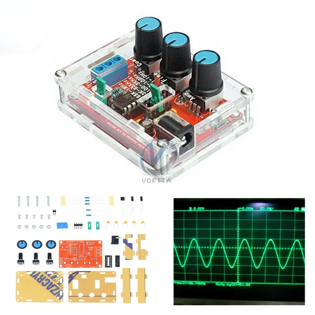 Kit de bricolaje para generador de señales de alta precisión XR2206: ondas sinusoidales, triangulares y cuadradas, rango de frecuencia de 1 Hz a 1 MHz, frecuencia ajustable.