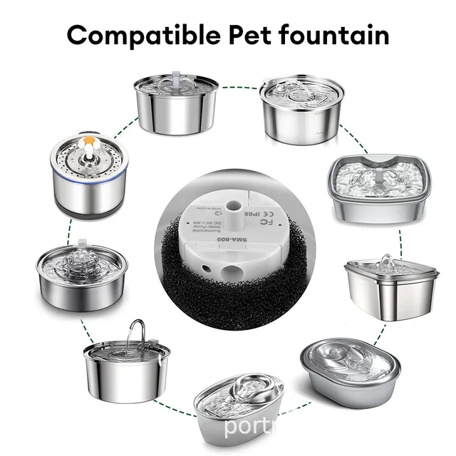 Pet Fountain Motor Submersible Pump Cat Water Drinker SMA-800 USB Water Pump Cats Fountain Accessories Mute DC 5V/1A Water Pump – Bild 2