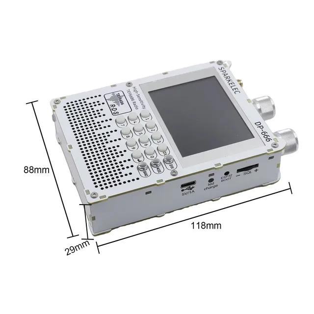 New DP-666 TEF6686 Radio High Sensitivity Full Band FM AM LW MW SW Shortwave ESP32 RDS 2.8 inch IPS LCD - Imagen 2