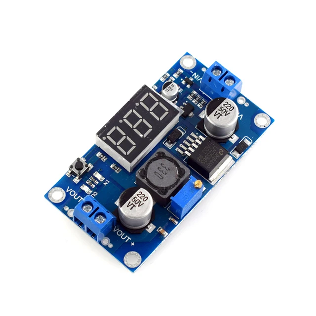 LM2596 Convertidor reductor de CC a CC, regulador de voltaje, pantalla LED, voltímetro, adaptador reductor de 4,0~40 a 1,3-37 V, fuente de alimentación ajustable