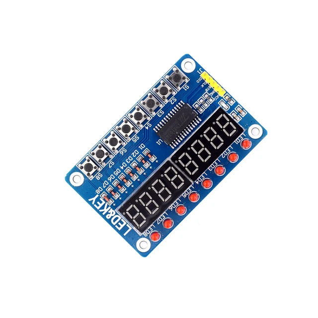TM1638 Module Key Display For AVR Arduino New 8-Bit Digital LED Tube 8-Bit - 画像 (3)