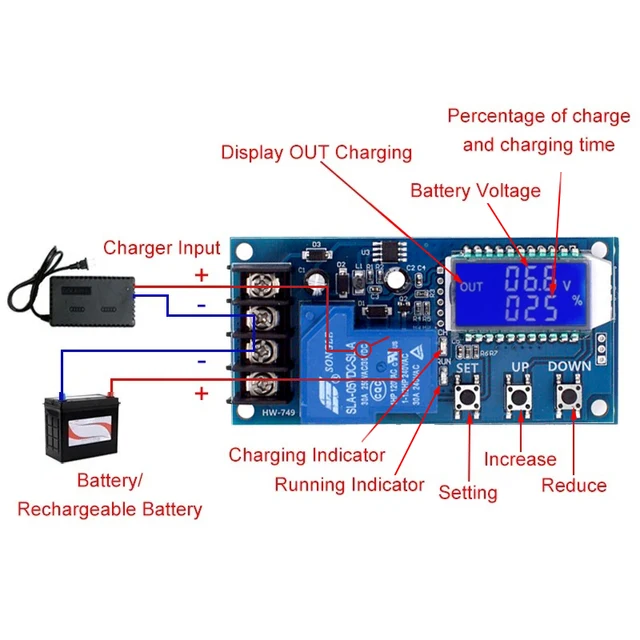 DC 6-60V 30A Lead-acid Solar Battery Charge Controller Protection Board Charger Time Switch 12V 24V 36V 48V Battery Capacity - Imagen 5