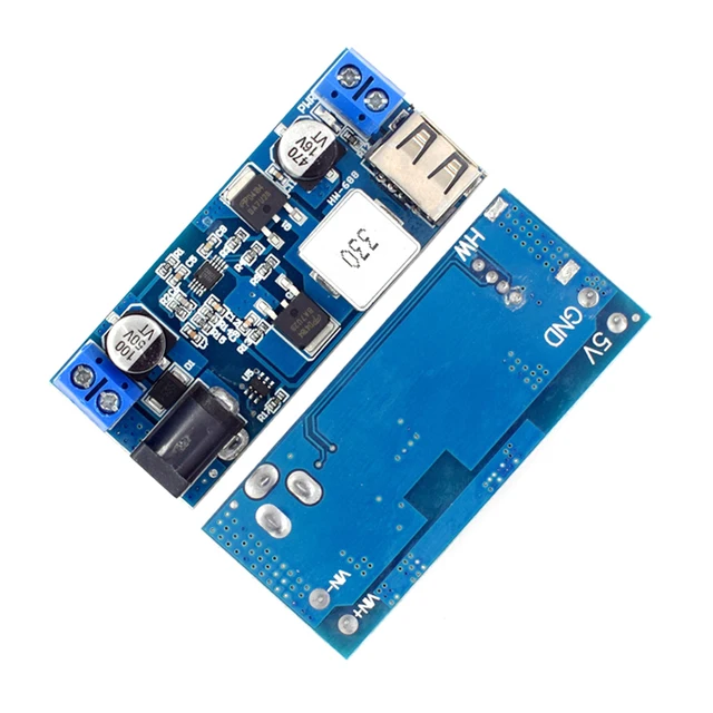 DC-DC 24V/12Vから5V 5Aへの降圧電源コンバーター、LM2596Sの代替品、調整可能なUSB降圧充電モジュール(電話用)