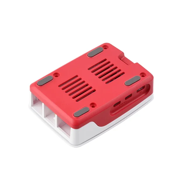 Official Raspberry Pi 5 Case Red White ABS Shell with Fan Support Cluster Stacking for RPI 5 P - Imagen 4