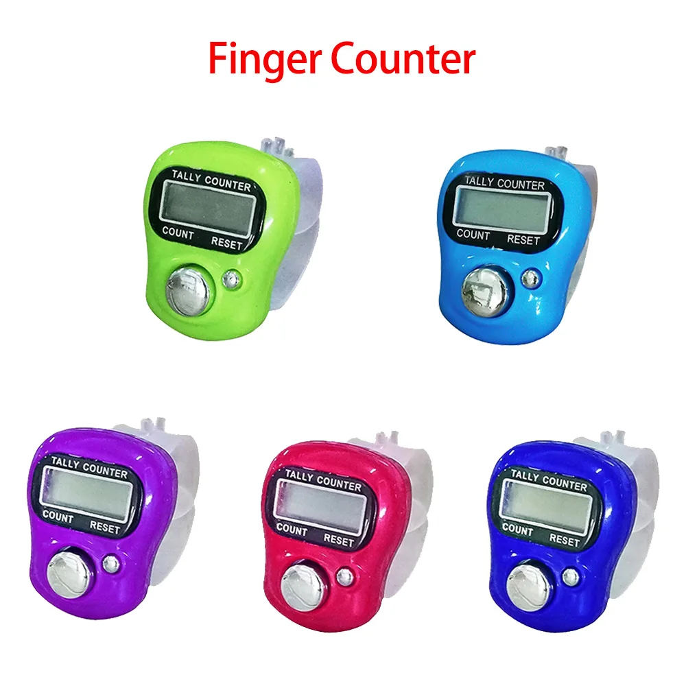 Contador de dedos LCD con pantalla digital eléctrica y luz, contador de puntadas, marcador de costura, tejido, Buda, oración, fútbol