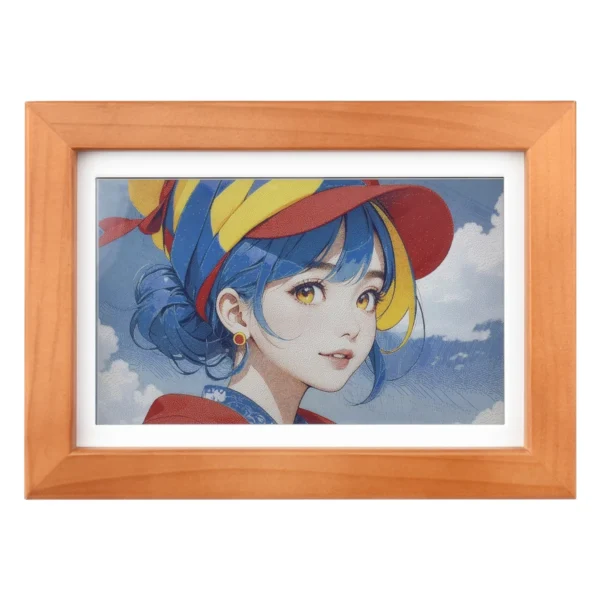 Waveshare ESP32-S3 PhotoPainter: 7.3" E6 E-Paper Display in Wood Frame, 800×480, Ultra-Low Power