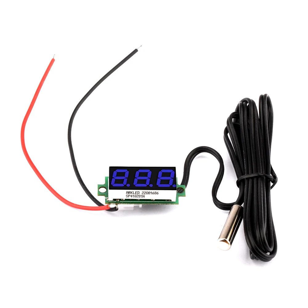 DC 12V 24V Mini Digital LED Thermometer for Car Temperature Monitor Panel Meter Measuring Range -50-125C with Temperature Probe - 画像 (3)