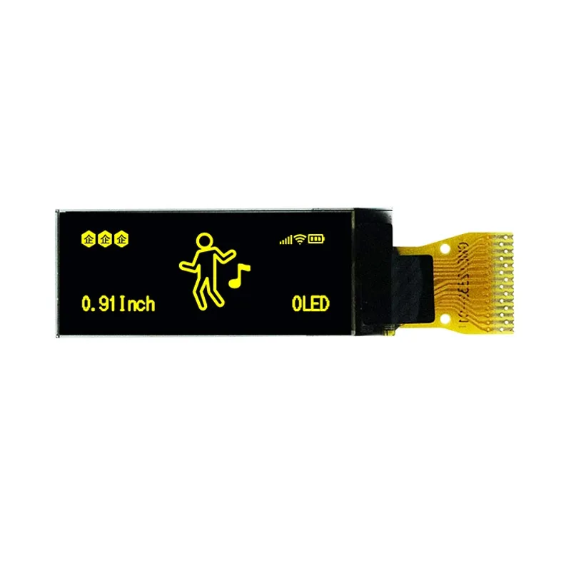 0.91-inch OLED Display Module - SSD1306 Driver, 128x32 Resolution, Monochrome (White/Blue/Yellow), I2C Interface, Bare Panel - 画像 (5)