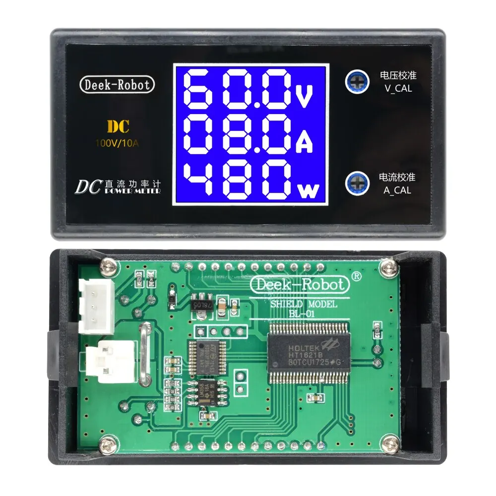 LCD Digital Voltmeter Ammeter Wattmeter Voltage Current Power Meter Volt Detector Tester Monitor DC 0 to 100V 10A 1000W - 画像 (5)