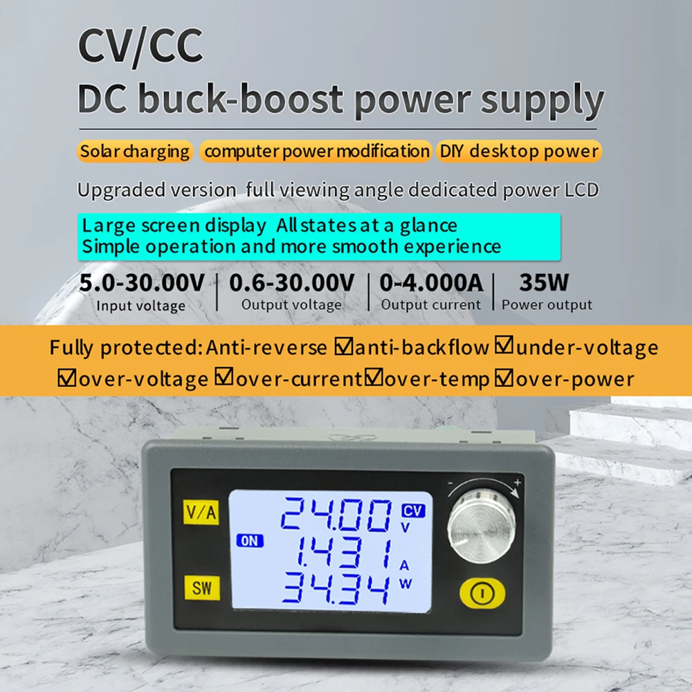 DC DC Buck Boost Converter 5.0~30V To 0.6~30V Adjustable Regulated Laboratory Power Supply CC CV 0~4.0A 6V 12V 24V Power Module - 画像 (5)