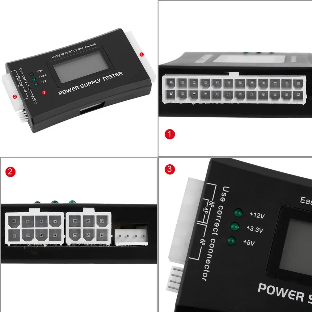 Digital LCD Display PC Computer 20/24 Pin LCD Power Supply Tester Check Atx Source Tester Power Measuring Diagnostic Tester Tool - Imagen 3