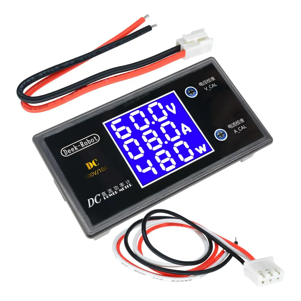 LCD Digital Voltmeter Ammeter Wattmeter Voltage Current Power Meter Volt Detector Tester Monitor DC 0 to 100V 10A 1000W - 画像 (4)