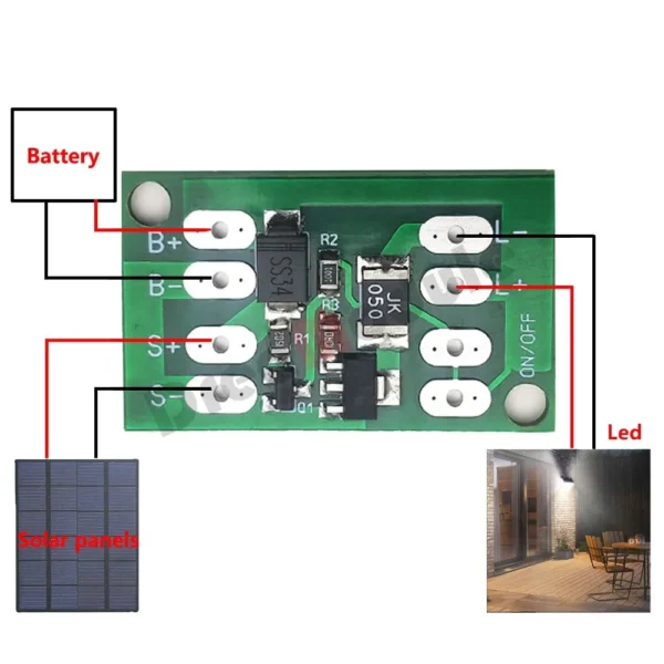 Automatic Solar Panel Battery Charger Board Night Light LED Lamp Control Switch Battery Charger Charging Controller Module