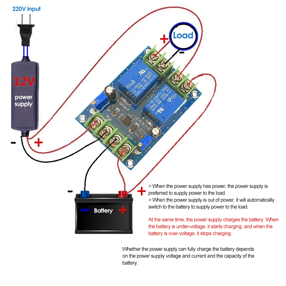 Battery Power Failure Automatic Charging Control Board Power Supply Automatic Switching Module Emergency Circuit Breaker Module - 画像 (2)
